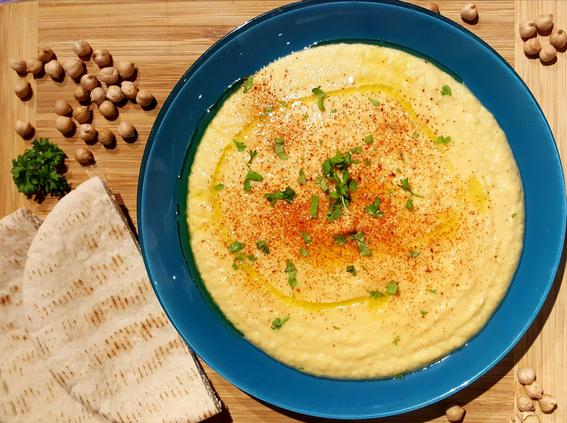 Hummus de garbanzos. Hummus casero, receta paso a paso.